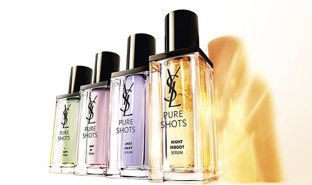 Vier YSL Pure Shots-gezichtsserums.