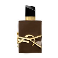 Libre Santal Couture bottle in glazed brown with oversized golden YSL Cassandre.